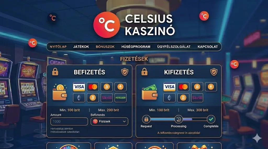 Celsius Casino fizetési módok