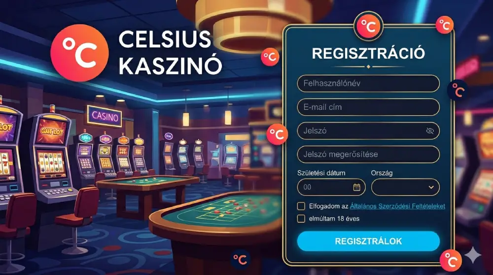 Celsius regisztráció képernyő